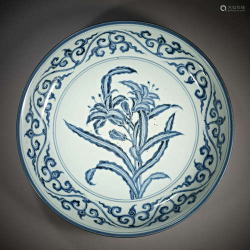 Qing Dynasty of China,Blue and White Plate