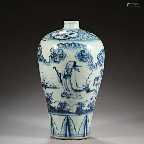 Qing Dynasty of China,Blue and White Prunus Vase