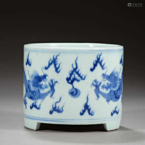 Qing Dynasty of China,Blue and White Pen Holder