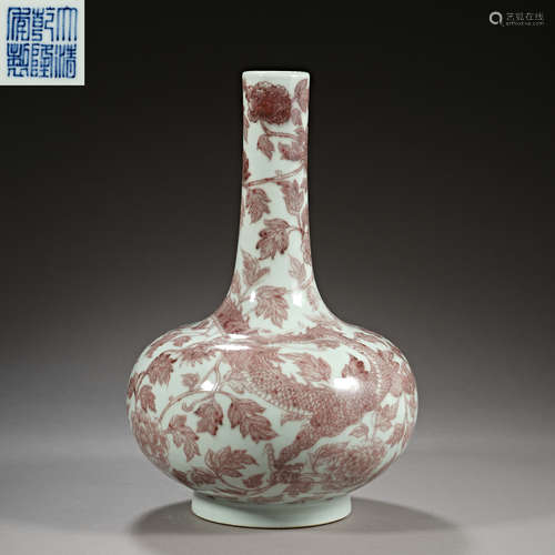 Qing Dynasty of China,Underglaze Red Dragon Pattern Celestia...