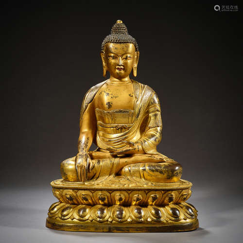 Qing Dynasty of China,Bronze Gilt Buddha Statue