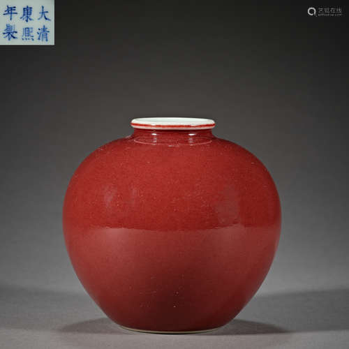 Qing Dynasty of China,Ji-Red Glaze Jar