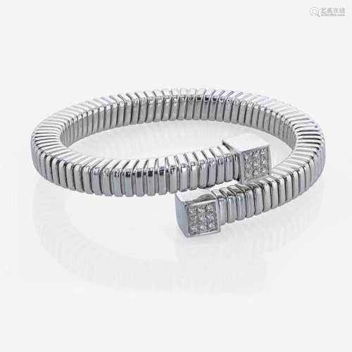 An 18K white gold and diamond cuff bracelet Florence, Italy