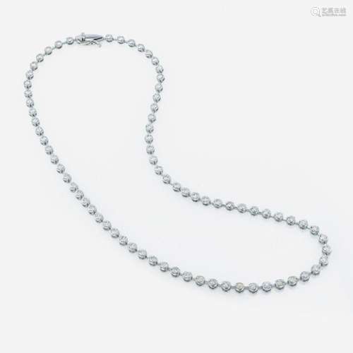 An 18K white gold and diamond necklace