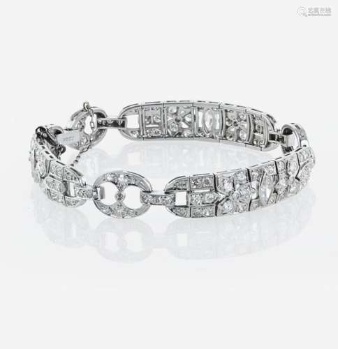 An Art Deco platinum and diamond bracelet