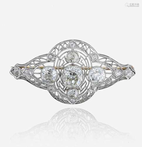 Belle Epoque diamond and platinum brooch