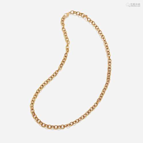 An 18K yellow gold cable link necklace Nautical Style Links