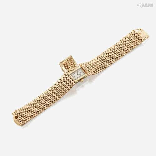 A gold bracelet watch, Hamilton