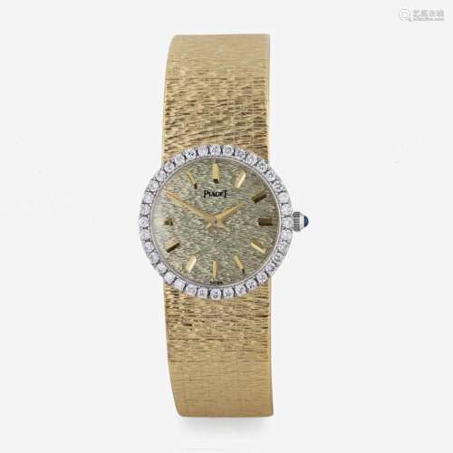 An 18K yellow gold and diamond bracelet watch, Piaget