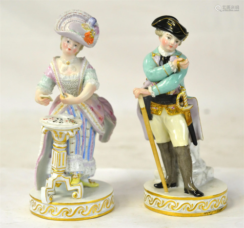 Pr Meissen Man & Woman Figure