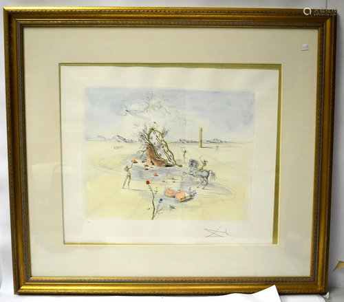 Salvador Dali Aquatint Pencil Lithograph