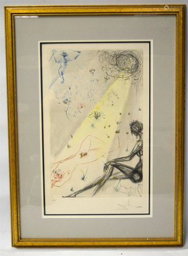 Salvador Dali Lithograph (Reclining Nude)