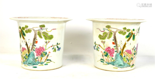 Pr Chinese Famille Rose Planters