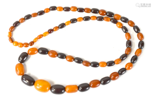 Two Color Amber Beads Necklace