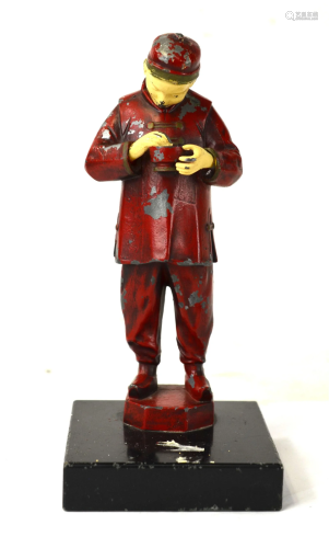 Old Chinese Painted Metal Figure
