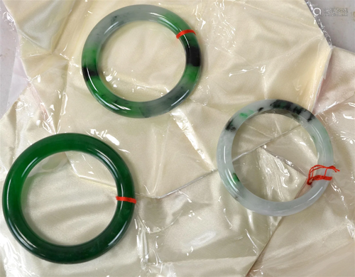 Three Chinese Jadeite Bangles