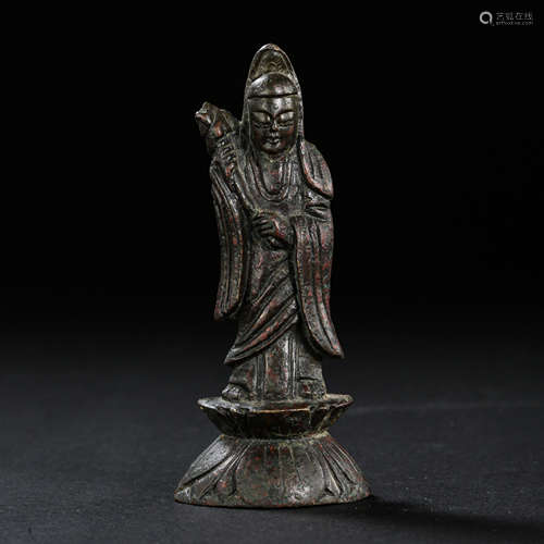 CHINESE SONG DYNASTY BRONZE GUANYIN STATUE