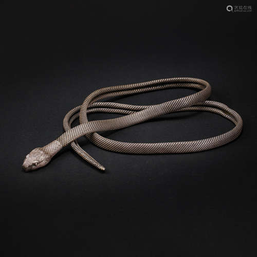 CHINESE QING DYNASTY SILVER SNAKE