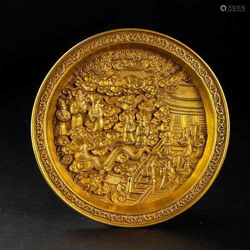 CHINESE SONG DYNASTY PURE GOLD PLATE