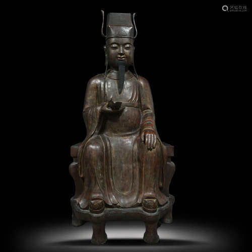 STATUE OF THE GOD OF WEALTH IN MING DYNASTY, CHINA