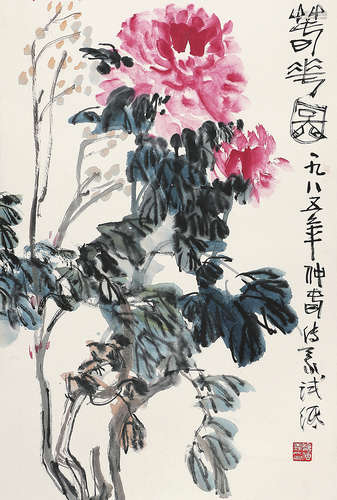 （b.1928） 魏传义 春花图 立　轴　设色纸本