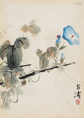 （1903-1982） 王雪涛 花卉草虫 镜　框　设色纸本