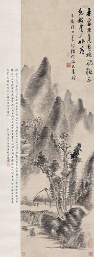 （1785-1859） 陈　铣 山水 立　轴　设色纸本