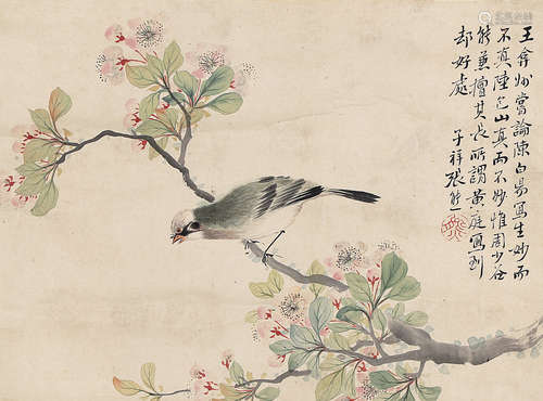 （1803-1886） 张子祥 花鸟 镜　片　设色纸本