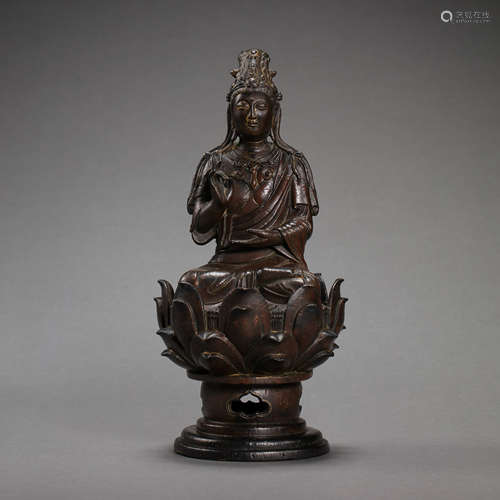 BRONZE SEATED BUDDHA STATUE, LIAO DYNASTY, CHINA