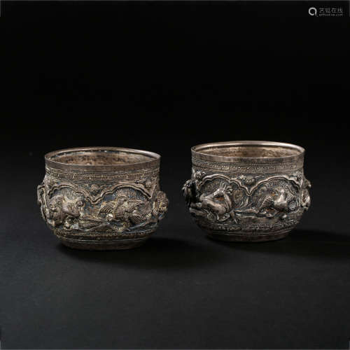 STERLING SILVER CUP FROM THE CHINESE YUAN DYNASTY