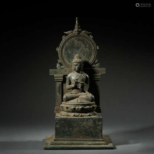 SEATED BRONZE BUDDHA STATUE OF WEST ASIA