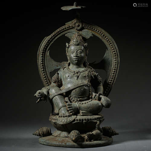 SEATED BRONZE BUDDHA STATUE OF WEST ASIA