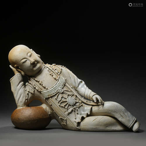 CHINESE SONG DYNASTY HUTIAN WARE SU TIRE GLAZE FIGURE