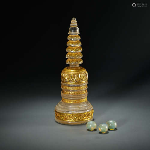 WEST ASIAN CRYSTAL PACK GOLD STUPA