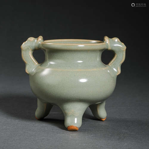 CHINESE SOUTHERN SONG DYNASTY LONGQUAN WARE BLUE GLAZED AMPH...