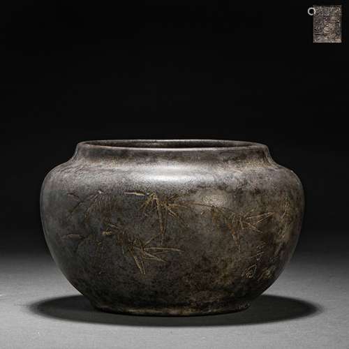 Qing Dynasty Zisha Bamboo Leaf Poetry Jar