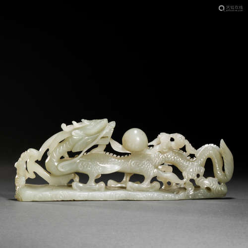 Qing Dynasty Hetian jade dragon pen ge
