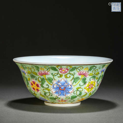 Qing Dynasty glazed flower bowl