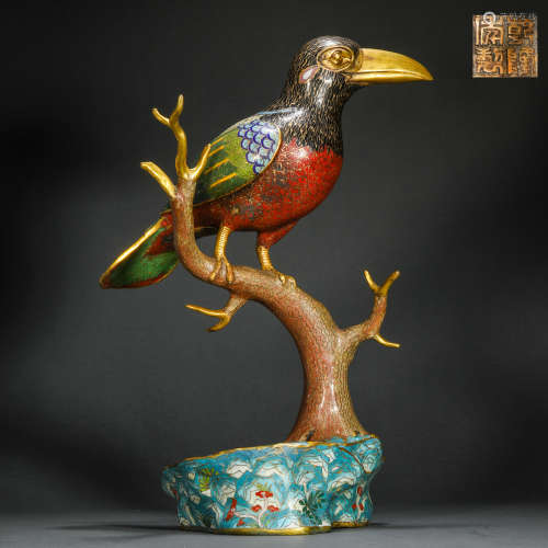 Qing Dynasty Cloisonne Parrot Ornament