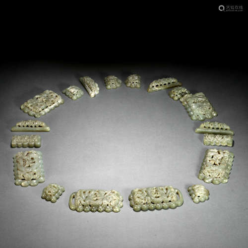 Qing Dynasty Hetian jade belt plate