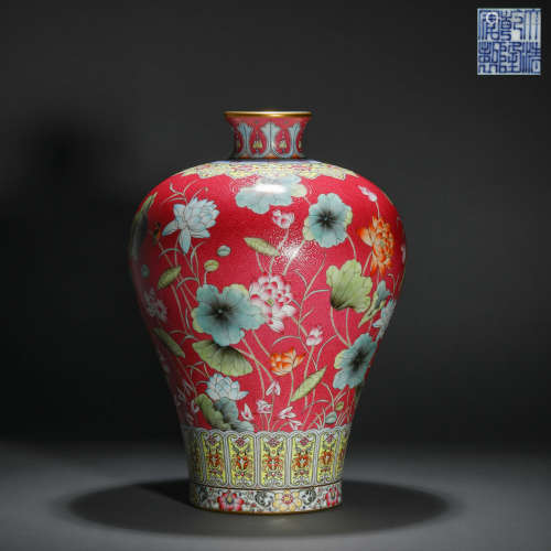 Qing Dynasty Enamel Flower Vase
