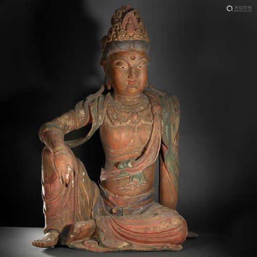 Song Dynasty woodcarving Guanyin seated statue