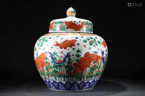 Ming Jiajing fish pattern jar
