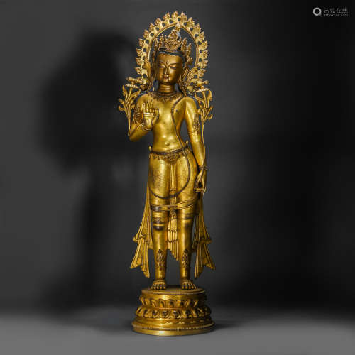 Ming Dynasty gilt bronze Buddha statue