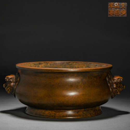 Ming Dynasty Binaural Bronze Furnace