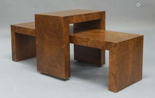 Armani Casa, two burr wood veneered console tables, circa 20...