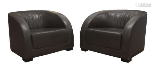 Armani Casa, a pair of `Tokyo` club armchairs, c.2010 uphols...