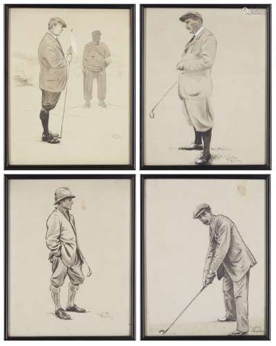 Charles Napier Ambrose, British 1876-1946- A golfer holding ...