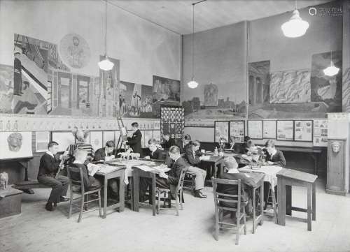 British School, early-mid 20th century- The art class; gelat...