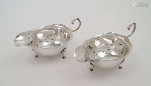 A pair of silver sauce boats, Birmingham, 1938, Grant & ...